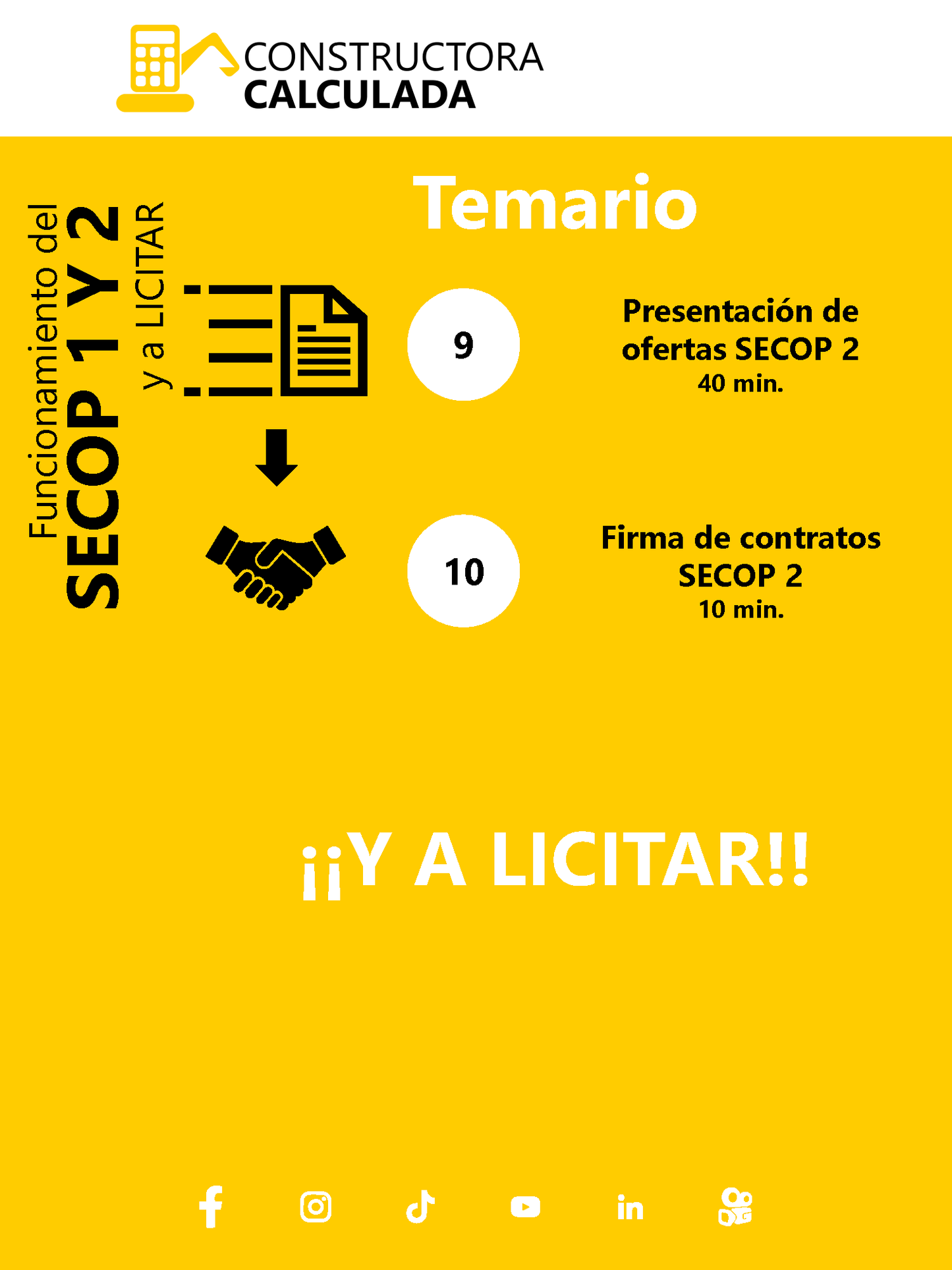 (Precio para 3 participantes) Funcionamiento del SECOP 1 Y 2 y a LICITAR - CAPACITACIÓN